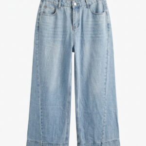 VAQUERO  PIERNA ANCHA CON COSTURAS VERTICALES AZUL CLARITO