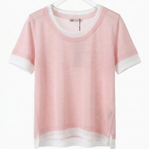 JERSEY MANGA CORTA DE PUNTO FINO CALADO